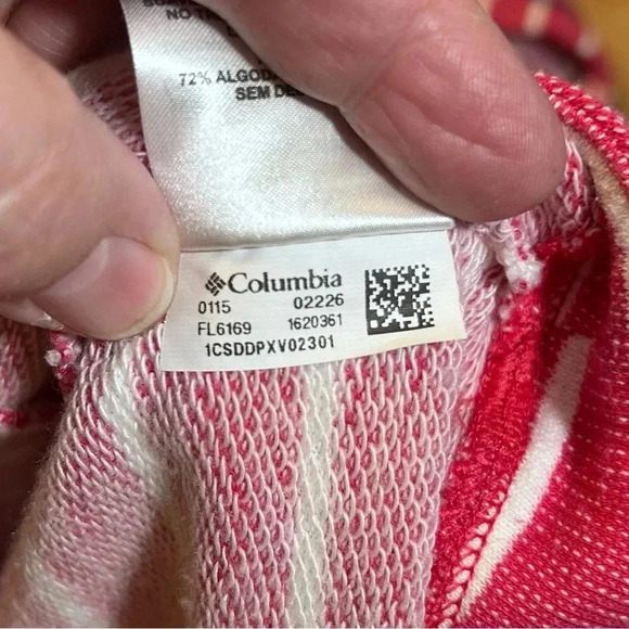 2 for$15 Columbia Red White Striped Hoodie - Picture 7 of 11